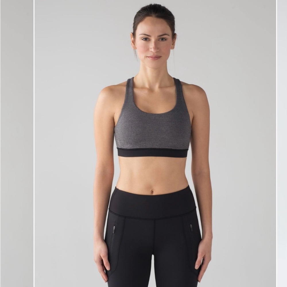 Lululemon Invigorate Bra Heatherd,Grey /Black Sports Bra
